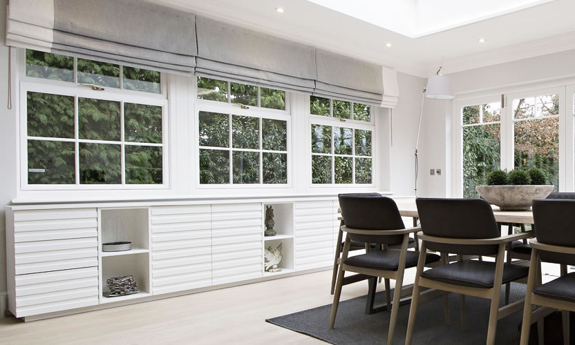 White Sideboard in Dining Room