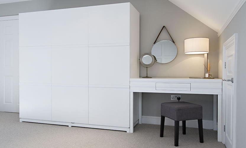 Modern white wardrobe 